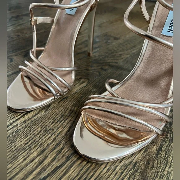 Steve Madden Rose Gold Strappy Heels - Picture 8 of 10